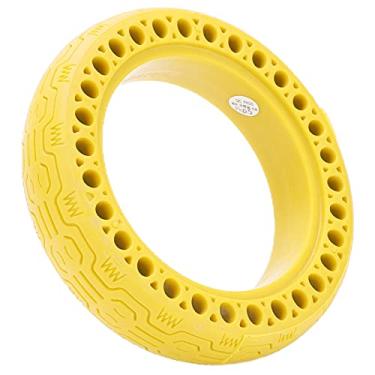 Imagem de Pneu sólido antiperfuração, oco e antideslizante, pneu oco de alta resistência antiperfuração, excelente não inflável para scooter elétrica M365 (amarelo)