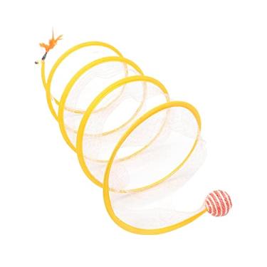 Imagem de IEUDNS Brinquedo dobrado para de gato de gato dobrável brinquedo interativo para gato tubo redondo grande brinquedos para animais de estimação, bola