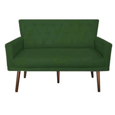 Imagem de Namoradeira Decorativa Julieta 1,20 M Pés Madeira Suede Verde - Shop D