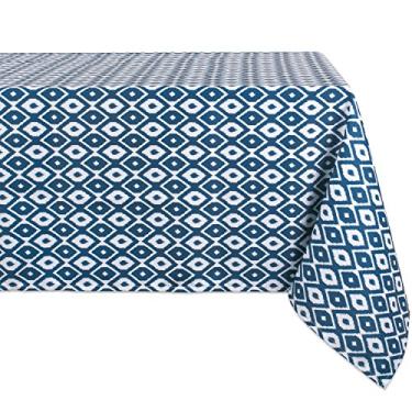 Imagem de DII Coleção de mesa Ikat para ambientes externos, resistente à água, toalha de mesa, 152 x 300, azul