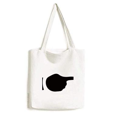 Imagem de Bolsa de lona com desenho de gesto direito bolsa de compras casual bolsa de mão