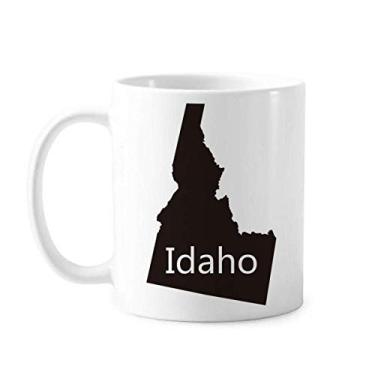 Imagem de Idaho Caneca de cerâmica com mapa dos Estados Unidos da América Copo de porcelana de café