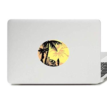Imagem de Adesivo de vinil com ilustração de flor de praia de coqueiro, adesivo para notebook