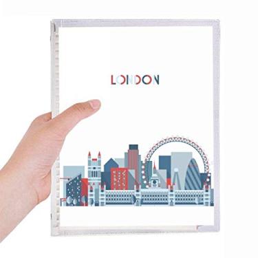 Imagem de Pasta de olhos Britain UK London Eye Bridge Tower Blue Notebook Folhas soltas Diário Recarregável Diário Papelaria