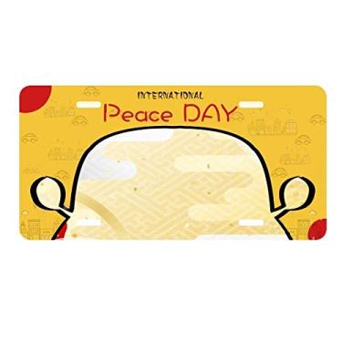 Imagem de DIYthinker Sakura Geometria Flores Padrão Japão Placa de carro Decoração Dia da Paz