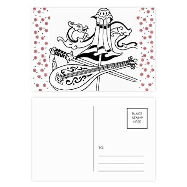 Imagem de Guarda-chuva chinês espada dragão desenho Natal flor celebração cartão postal bênção cartão postal