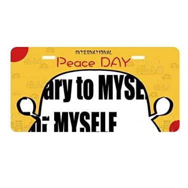 Imagem de DIYthinker Placa de carro Pray to Myself for Myself Placa de carro Decoração Dia da Paz