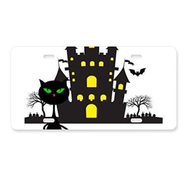 Imagem de DIYthinker Castelo Sombrio Horrível de Halloween Placa de Carro Decoração de Carro Acessório de Aço Inoxidável