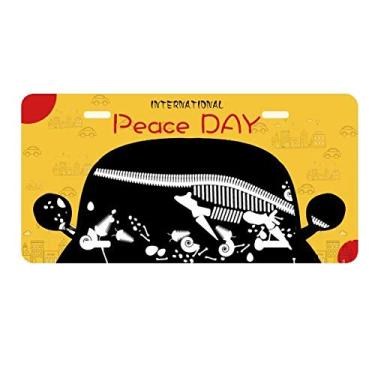 Imagem de DIYthinker Placa de carro Dinossauro Ossos Pequenos Placa de Carro Decoração Dia da Paz