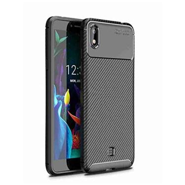 Imagem de Capa Capinha Anti Impacto Para LG K8 Plus com Tela de 5.45 Polegadas Case Com Desenho Fibra De Carbono Shock Queda - Danet (Preto)