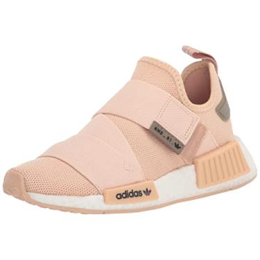 Imagem de adidas Originals Tênis feminino NMD_R1, Halo Blush/Branco/Marrom simples, 38, Halo Blush/branco/marrom simples