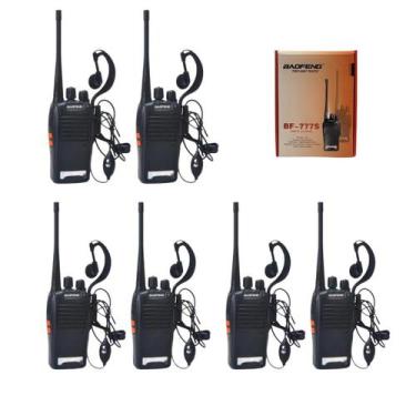 Imagem de Kit 6 Radio Comunicador Vhf/Uhf FM VOX Lanterna Baofeng 777s Walk Talk