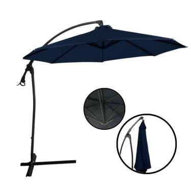 Imagem de Ombrelone Lateral Suspenso 3 Metros Jardim com Base e Manivela Importway Iwoblb-300