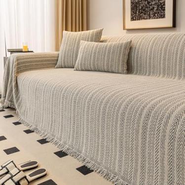 Imagem de Reversible Sofa Slipcover Furniture Protector Water Resistant Straps Sofa Cover Couch Covers Pets Kids Fit Sitting Ofa Cushions Sofa Covers(D,180X420cm)