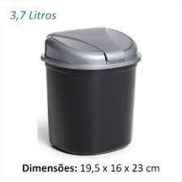 Imagem de Lixeira de Pia Preto/ Prata Giotto 054pr