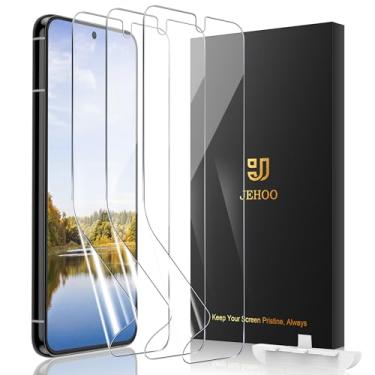 Imagem de JEHOO [Pacote com 3] Protetor de tela para Google Pixel 8 [Sem vidro], desbloqueio de impressão digital, filme TPU flexível, compatível com capas, sem bolhas, fácil instalação