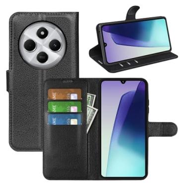 Imagem de Kezaizhe Capa flip para Redmi 14C 4G carteira de couro PU capa protetora magnética para celular Xiaomi Redmi 14C 4G Folio Book Cover com suporte e compartimentos para cartão (preto)