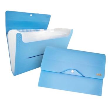 Imagem de Dello 6097BP.0006, Pasta Sanfonada A4 Linho Serena com 31 Divisórias, Azul Pastel, 330 x 65 x 240 mm