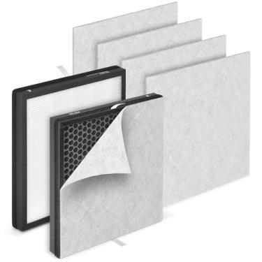 Imagem de HSIAMEN Filtro de substituição PR1 compatível com purificador de ar Mooka modelo PR1, carbono ativado HEPA verdadeiro 3 em 1 H13 com 6 pré-filtros