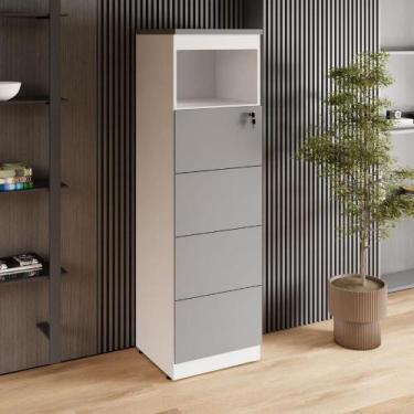 Imagem de Armário Escritório 1,60m Arquivo 4 Gavetas Puxador Cava F5 - F5 Office