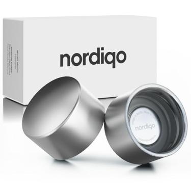 Imagem de Nordiqo Tampa de aço inoxidável premium. Compatível com garrafas de refrigerante de plástico Sodastream, Aarke, Philips. Atualize ou substitua sua tampa atual.