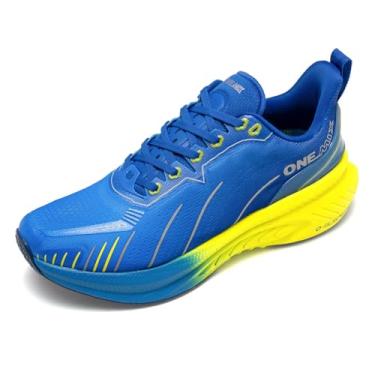 Imagem de ONEMIX Tênis masculino Max acolchoado com almofada de ar - alívio da dor da fascite plantar, Azul, 42