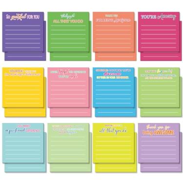 Imagem de Yinder 48 peças de notas adesivas de agradecimento do funcionário, presente de Natal, blocos de notas de motivação a granel, mini presente inspirador para professor, enfermeira, colega de trabalho