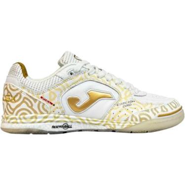 Imagem de Tênis Futsal Joma Top Flex Edición Oro Masculino, Branco, 38