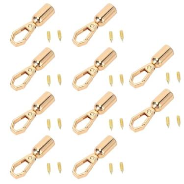 Imagem de Gancho de pressão de extremidade de corda, liga de zinco, acessórios decorativos de sino, com parafusos para artesanato em couro, acessórios, 10 conjuntos de furo de 8 mm, (Ouro)