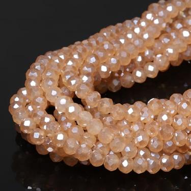 Imagem de 5 fios de 3 mm 550 peças de contas de cristal cor champanhe, contas de vidro de jade de porcelana Song Xi para fabricação de joias, pedra preciosa para colar, brincos, artes e artesanato, faça você