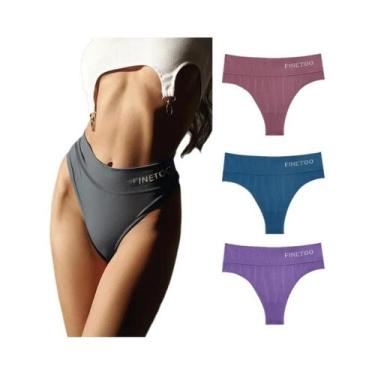 Imagem de Calcinhas Sem Costura De Cintura Alta Para Mulheres M-2XL, Confortávei