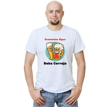 Imagem de Camiseta Economize Água Beba Cerveja Personalizada - Use P4, Branco, A