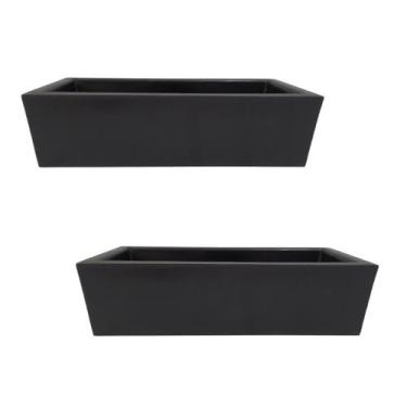 Imagem de Kit 2 Jardineiras de Planta Preta 37x15 Floreira Polietileno - Alpe & 