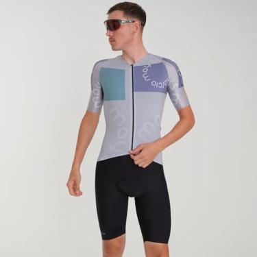 Imagem de Macaquinho Ciclismo Masculino Frente Aberta Skinsuit Cinza | Marcio May Sports