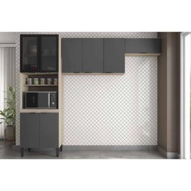 Imagem de Kit Modulado Demóbile 3 Peças Firenze C3P52 Avena/Grafito