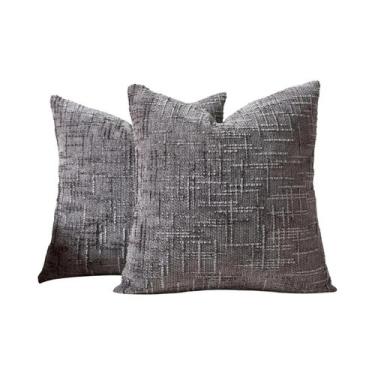Imagem de Capa De Almofada Chenille 18x18 Polegadas Com Textura De Fio De Bambu,