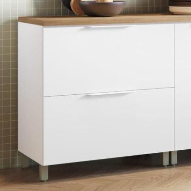Imagem de Balcão de Cozinha Marquesa Nesher MDF com 1 Porta e 1 Gaveta Branco Na