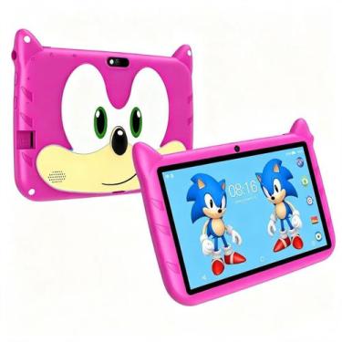 Imagem de Tablet Android Infantil Rosa Tela 7 Pol 64GB 4GB RAM WiFi - BRUP, 64GB