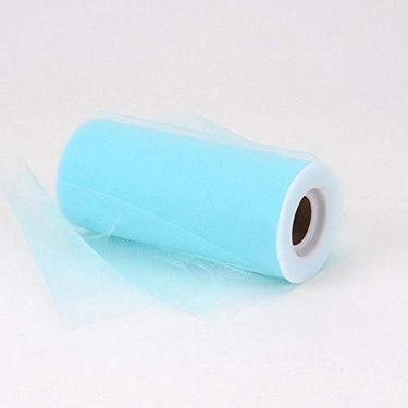 Imagem de Tecido de tule – 15 cm de largura x 25 metros, Aqua Blue, 6 Inch x 25 yards