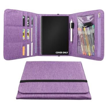 Imagem de Capa fólio compatível com Rocketbook Everlast Fusion, organizador de caderno de tamanho A5, suporte para caneta/cartão de visita, 24,4 cm x 18,8 cm (tamanho executivo)