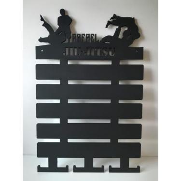 Imagem de Porta Faixa e Medalha jiu jitsu mdf 6mm preto