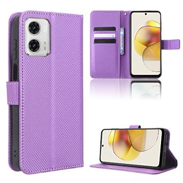 Imagem de Elubugod Capa para Motorola Moto G53 5G capa de couro, capa flip de couro PU para Motorola Moto G53 5G capa roxa
