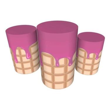 Imagem de Trio Capas De Cilindro C/ Elástico Candy Land Doces - Fadrix