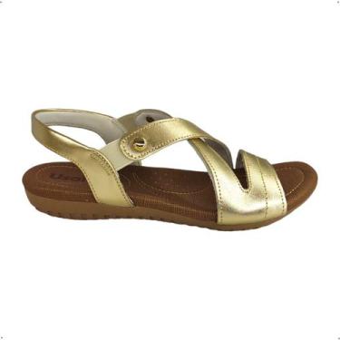 Imagem de Sandalia Ortopédica Couro Usaflex Feminina Elastico R1804, 38, Prata v