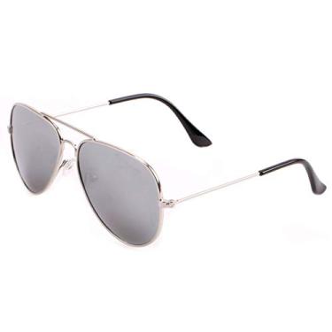 Imagem de Creamily Óculos de sol aviador infantil com proteção UV para meninas e meninos de 2 a 9 anos, C - prata/espelhado, One Size