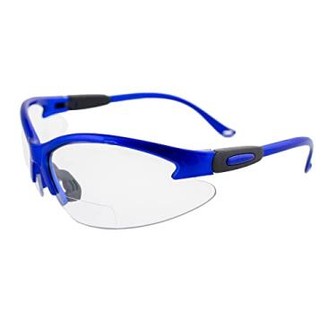 Imagem de Birdz Óculos de sol de segurança flamingo para enfermeiras, assistentes dentários, óculos de sol de tiro para mulheres, mulheres, homens, armação azul com lente bifocal de ampliação 2,5 transparente