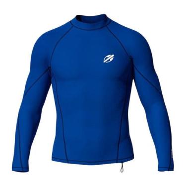 Imagem de Camiseta Rashguard Lycra Surf Mormaii Proteção UV, Azul, P