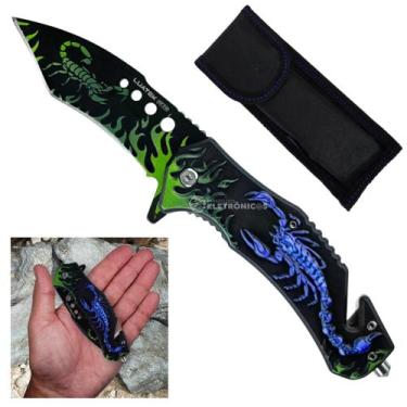 Imagem de Canivete Tático Compacto com Quebra-Vidro e Cortador para Emergências 