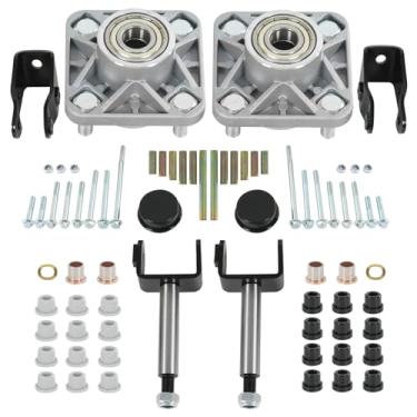 Imagem de RADHLBNIU Kit de reparo dianteiro de carrinho de golfe compatível com 2004 Up Club Car Precedent Gas Electric, cubo da roda dianteira, buchas de rolamento de pino king conjuntos completos de