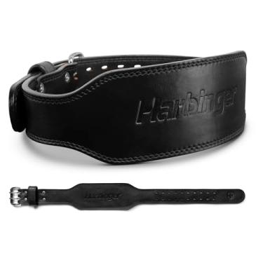 Imagem de Harbinger Cinto de couro profissional de 7 mm para agachamentos, levantamento terra, levantamento de peso e levantamentos olímpicos com fivela de ponta dupla e ajuste ajustável, GG